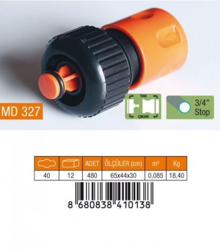 MD327 OTOMATİK MUSLUK BAĞLANTISI STOPLU 3/4